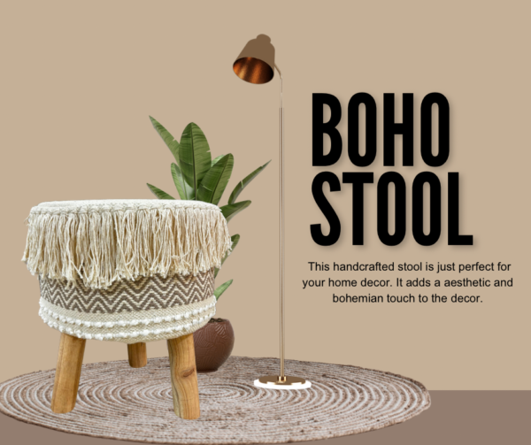 MACRAME | BOHO BROWN STOOL